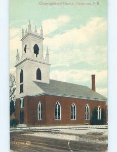 Damaged Edge Tear Divided-Back CHURCH SCENE Claremont New Hampshire NH A9752