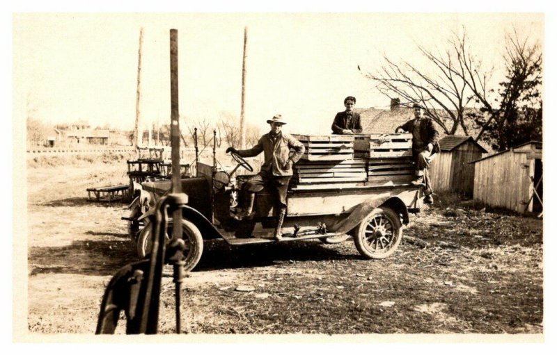  Antique Truck ,Crates of Turkeys ,  RPC