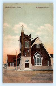 Postcard OK Muskogee Oklahoma Episcopal Church c1912 View R72