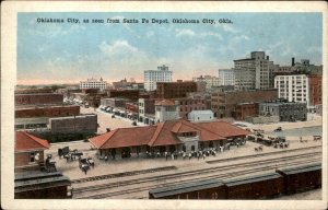 Oklahoma City Oklahoma Santa Fe Railroad Depot View c1900-20s Vintage Postcard