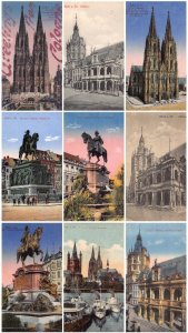 Germany Koeln Cologne Cathedral and Monument lot of 9 postcards C334