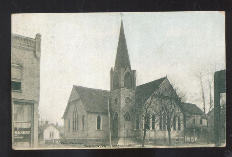 MARION IOWA METHODIST EPISCOPAL CHURCH BAKERY VINTAGE POSTCARD BROWNING