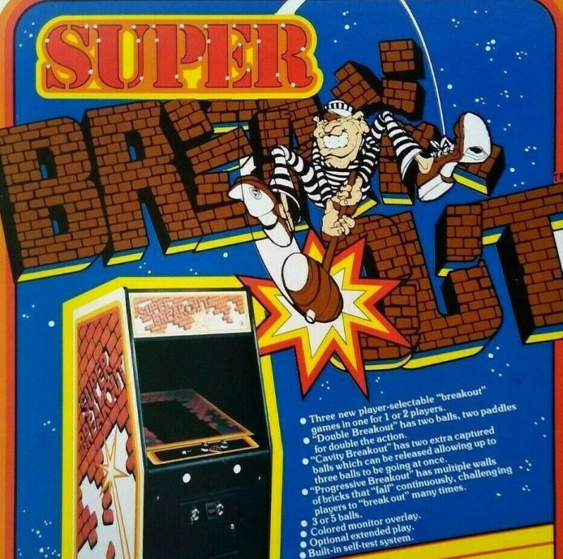 Super Breakout Arcade Flyer Original Video Game Art Retro Gaming 1978 Vintage