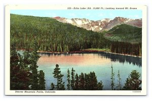 Echo Lake Looking Toward Mt. Evans Denver Mountain Parks Colorado Postcard