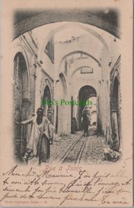 Tunisia Postcard - Rue a Tunis - Street Scene RS30819