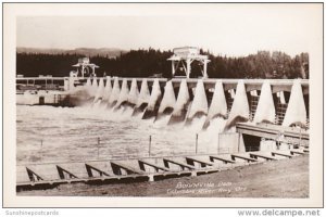 Oregon View Of Bonneville Dam  Columbia River Highway Real Photo
