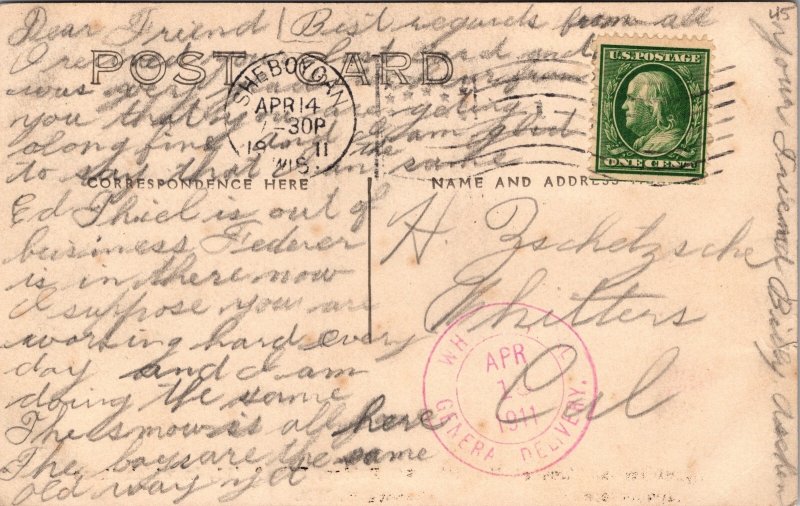 RPPC Trolley Accident N 8th St Bridge Sheboygan Wisconsin 1911 Fatal Wreck