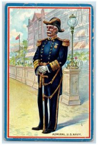 1912 Admiral US Navy Embossed Tuck's Philadelphia Pennsylvania PA Postcard