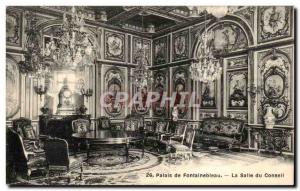 Old Postcard Fontainebleau Palace Boardroom