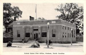 Graham North Carolina Post Office Street View Antique Postcard K94079