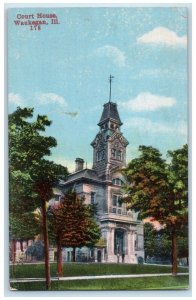 c1910 Court House Exterior Building Waukegan Illinois Vintage Antique Postcard 