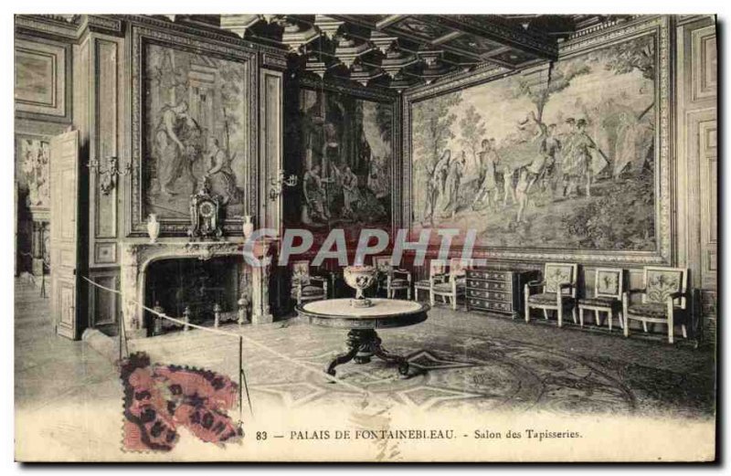 Old Postcard Foret De Fontainebleau Palace Tapestry Room