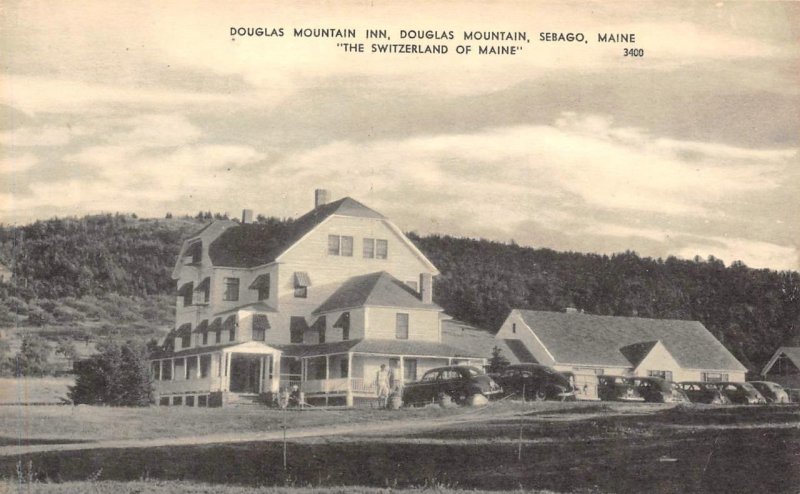 DOUGLAS MOUNTAIN INN Sebago, Maine Cumberland County 1940s Rare Vintage Postcard