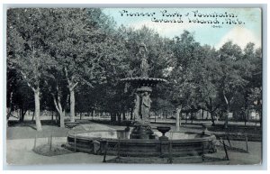 Grand Island Nebraska NE Postcard Pioneer Park And Fountain Scene c1910s Antique