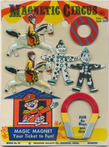 1967 Magnetic Circus Magic Magnet Toy Unused Smithport Specialty Pennsylvania