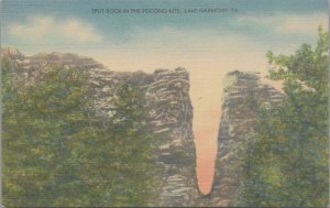 Postcard Split Rock in Pocono Mts Lake Harmony PA