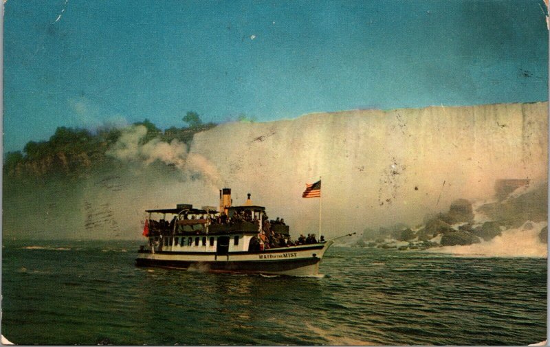 Maid of The Mist below American Falls Viewed From Niagara Falls AMERICA Postcard 