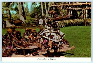DEUBA, FIJI ~ Presentation of Yaqona BEACHCOMBER HOTEL c1970s - 4x6 Postcard