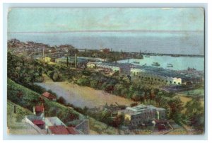 c1910's Bird's Eye View Gibraltar Alameda Grand Parade Antique Postcard 