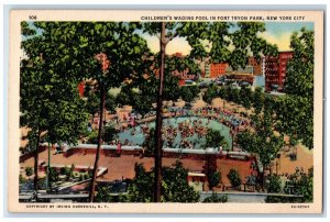 c1930's Children's Wading Pool In Fort Tryon Park New York City NY Postcard 