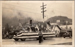 RPPC Patriotic IOOF Decorated 1940 Parade of Vehicles Children Postcard A23