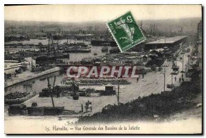 Old Postcard Marseille General View of the Joliette Basins