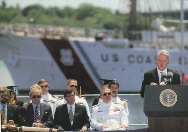 Connecticut New London President Bill Clinton Speaks To U S Coast Guard Acade...