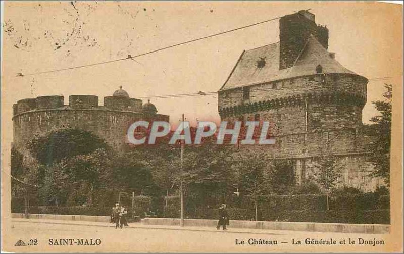 Postcard Old Saint Malo Chateau La Generale and Dungeon