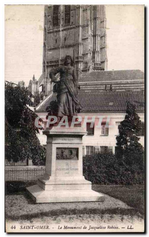 Old Postcard Saint Omer Monument Jacqueline Robins