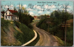 Postcard Faribault Minnesota c1910 Ravine Road Rice County *as is*