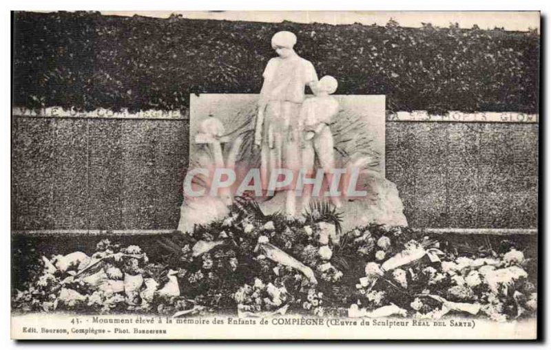 Postcard Old high Monument to the Memory of the Children of Compiegne Army