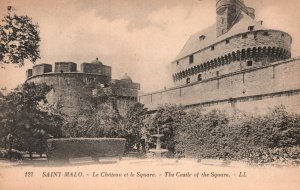 Vintage Postcard Saint Malo Le Chateau Et Le Square The Castle Of The Square