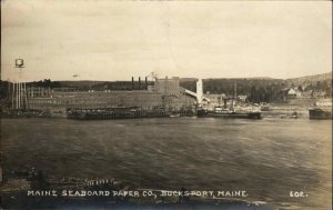 Bucksport ME Seaboard Paper Co Mill Eastern Illustrating Real Photo Postcard