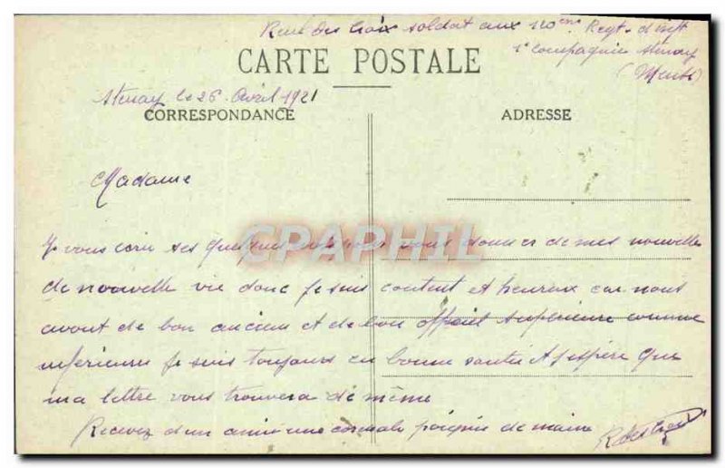 Old Postcard Militaria La Neuville bombed by the Germans