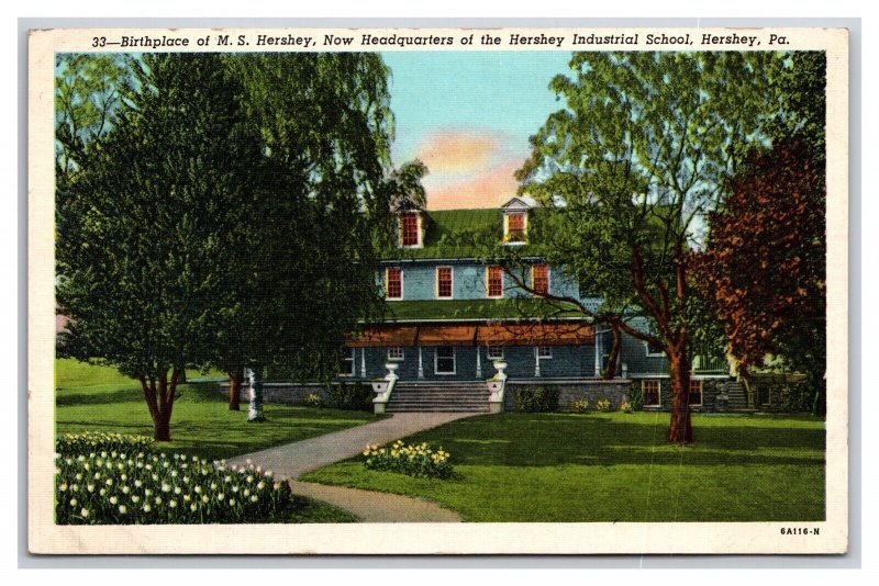 Industrial High Headquarters Hershey Pennsylvania PA UNP LInen Postcard Y13