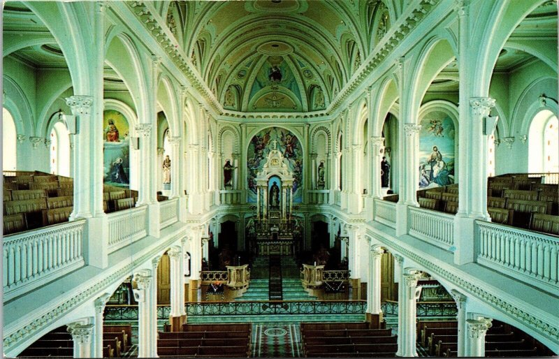 Saint Pierre Cheticamp Church Interior Nova Scotia Canada Chrome Postcard 