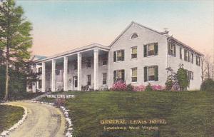 West Virginia Lewisburg General Lewis Hotel Handcolored Albertype