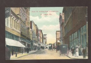 SAINT ST. JOSEPH MISSOURI DOWNTOWN FELIX STREET SCENE MO. VINTAGE POSTCARD