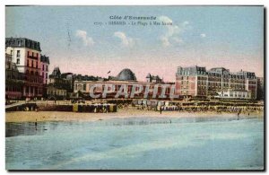 Old Postcard Dinard La Plage High Sea