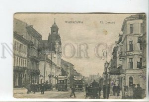 460843 1909 year POLAND Warsaw Leszno street trams Vintage RPPC