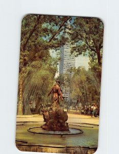 Postcard A fountain in historic Alameda Park in Mexico City, Mexico