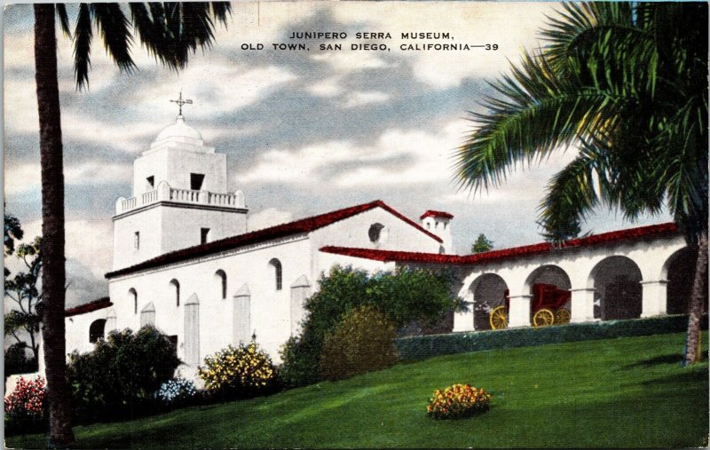 Junipero Serra Museum Old Town San Diego California CA Postcard VTG UNP EC Kropp 