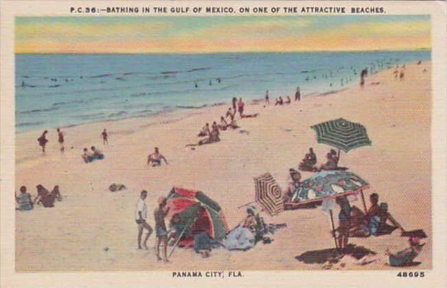 Florida Panama City Beach Bathing Scene Along The Beach