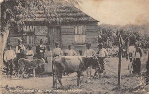 Typical House and Group of Natives Barbados West Indies Postal used unknown 