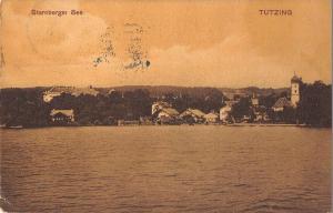 Tutzing Bavaria Germany scenic view Starnberger See antique pc Y15309