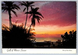 Gulf Of Mexico Sunset, Treasure Island, Florida, 1983 Chrome Postcard