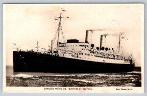 CP Canadian Pacific SS Duchess Of Bedford, Passenger Ship, RPPC Postcard