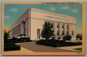 Postcard Washington DC c1934 Folger Shakesperian Library on Capitol Hill