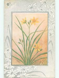 1940's signed BEAUTIFUL YELLOW STAR GRASS FLOWERS AC7518