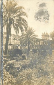 RPPC Postcard Spain Sevilla Formal Garden undivided 23-8834